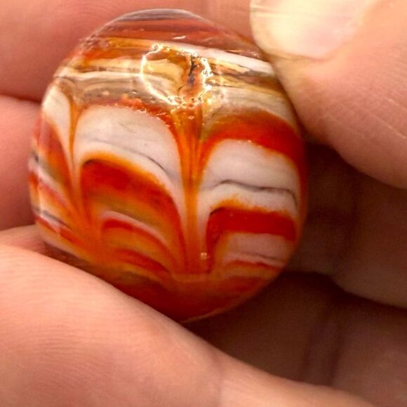 Mini Art Glass Egg Hand Blown Multi-Color Zigzag Swirl 1970s Vibe - Picture 3 of 4
